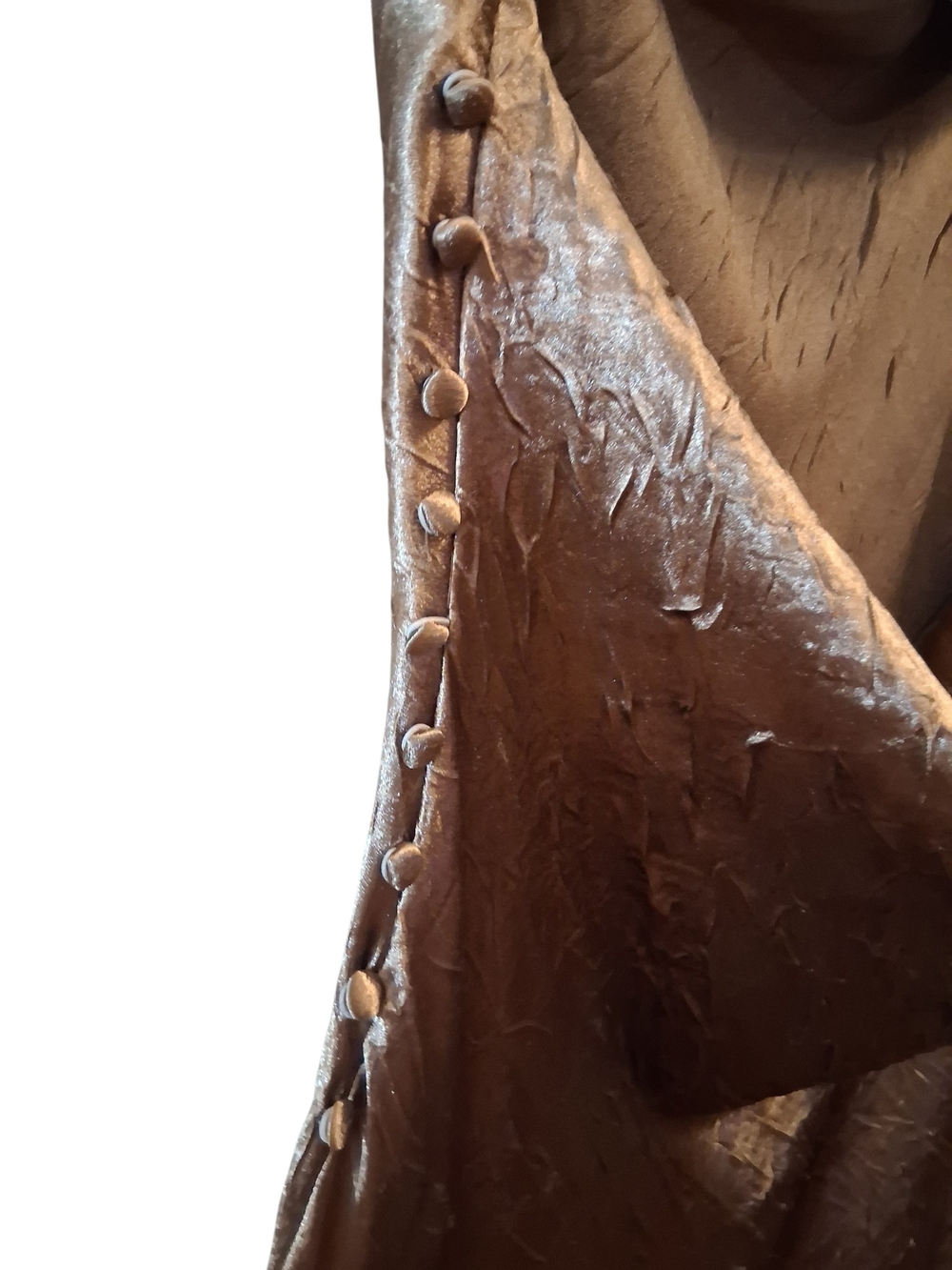 Zara Copper Satin Cowl-Neck Maxi Slip Dress - Picture 5 of 8